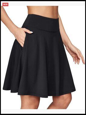 20" Knee Length Skort with Pockets High Waisted Tennis Golf Skirt